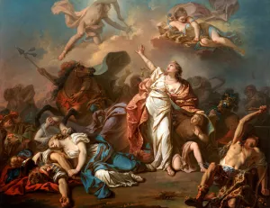 Apollo And Diana Attacking The Children Of Niobe by Jacques Louis David Oil Painting