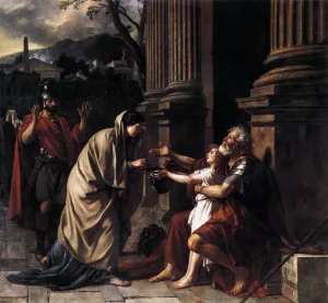 Belisarius Receiving Alms by Jacques-Louis David - Oil Painting Reproduction