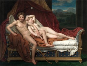 Cupid and Psyche by Jacques Louis David Oil Painting
