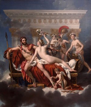 Mars Being Disarmed By Venus by Jacques Louis David Oil Painting