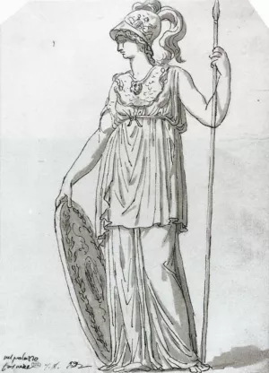 Minerva Oil painting by Jacques-Louis David