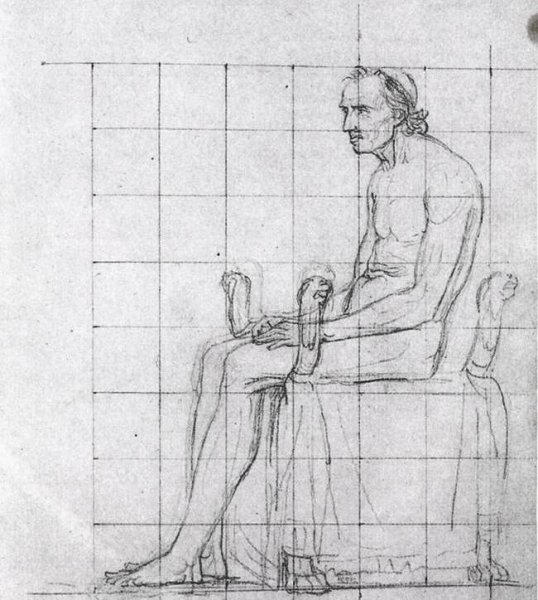 Main Product Photo of Nude Study of Pope Pius VII Painting by Jacques-Louis David