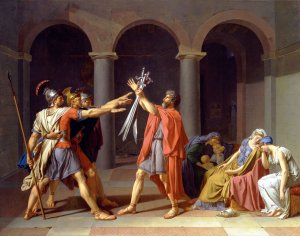 Oath Of The Horatii by Jacques Louis David Oil Painting