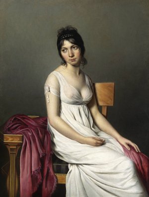 Portrait of a Young Woman in White Oil painting by Jacques Louis David