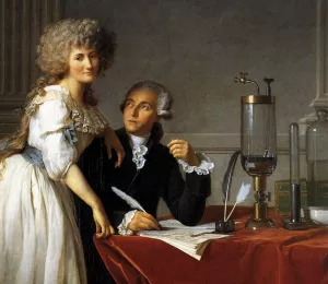 Portrait of Antoine-Laurent and Marie-Anne Lavoisier Detail