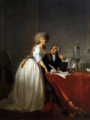 Portrait of Antoine-Laurent and Marie-Anne Lavoisier by Jacques-Louis David Oil Painting