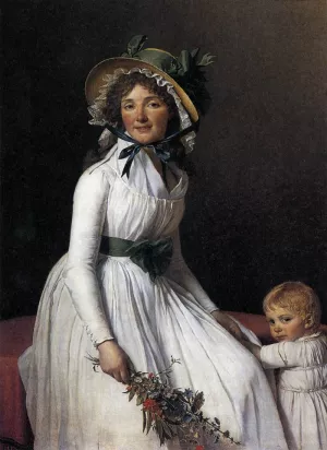 Portrait of Emilie Seriziat and Her Son by Jacques-Louis David - Oil Painting Reproduction
