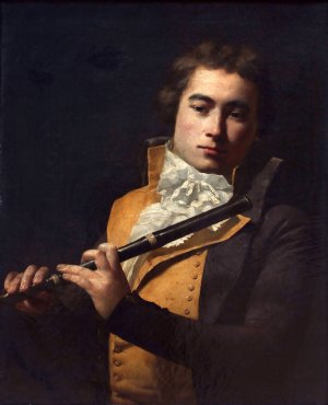 Portrait Of Flutist Francois Devienne Oil painting by Jacques Louis David