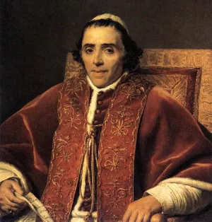 Portrait of Pope Pius VII by Jacques-Louis David Oil Painting