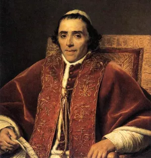 Portrait of Pope Pius VII Oil painting by Jacques-Louis David