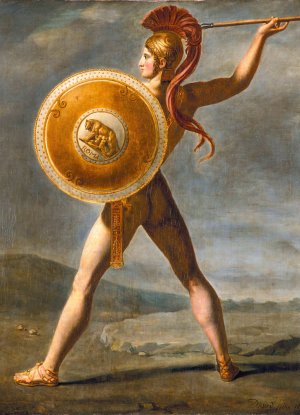 Roman Warrior by Jacques Louis David Oil Painting