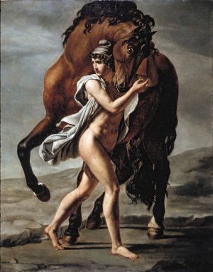 Roman Youth with Horse by Jacques Louis David Oil Painting