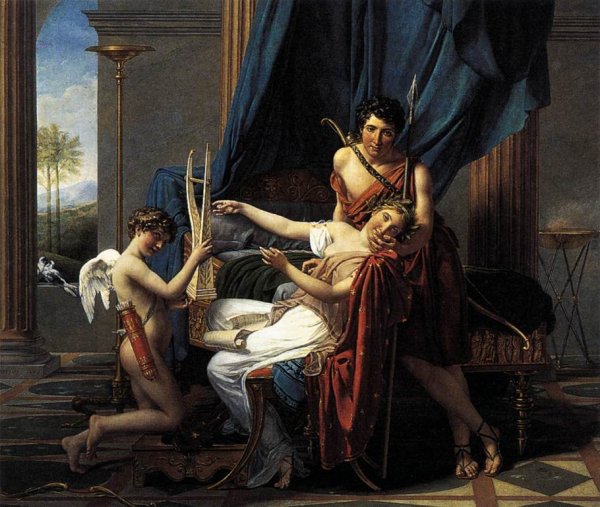 Main Product Photo of Sappho and Phaon Painting by Jacques-Louis David