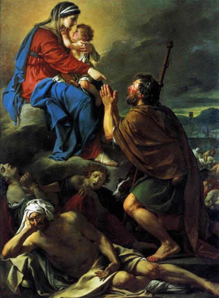 Main Product Photo of St Roch Asking the Virgin Mary to Heal Victims of the Plague Painting by Jacques-Louis David