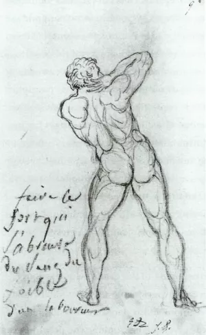 Study after Michelangelo painting by Jacques-Louis David
