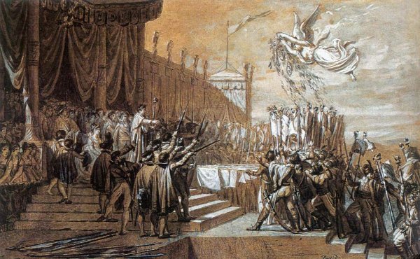 Main Product Photo of Study for the Distribution of the Eagle Standards Painting by Jacques-Louis David