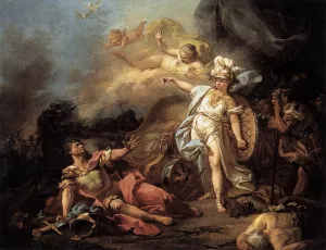 The Combat of Mars and Minerva by Jacques-Louis David - Oil Painting Reproduction
