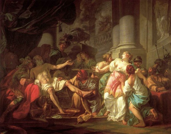 Main Product Photo of The Death of Seneca Painting by Jacques-Louis David
