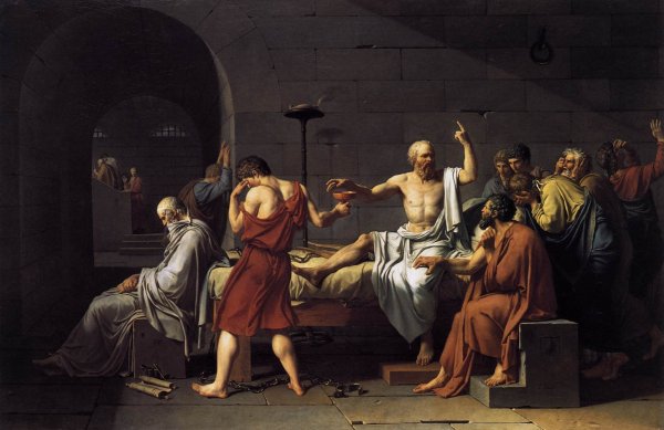 Main Product Photo of The Death of Socrates Painting by Jacques-Louis David