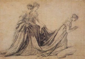 The Empress Josephine Kneeling with Mme de la Rochefoucauld and Mme de la Valette