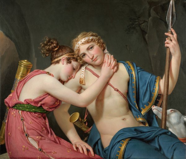 The Farewell Of Telemachus And Eucharis  by Jacques Louis David - Hand-Painted Oil Painting Reproduction