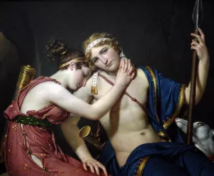 The Farewell of Telemachus and Eucharis by Jacques-Louis David - Oil Painting Reproduction