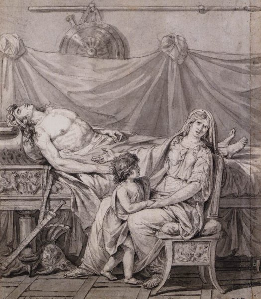 Main Product Photo of The Grief of Andromache Painting by Jacques-Louis David