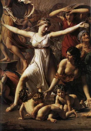 The Intervention of the Sabine Women Detail by Jacques-Louis David Oil Painting