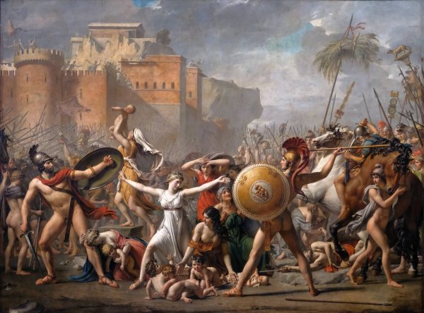The Intervention Of The Sabine Women  by Jacques Louis David - Hand-Painted Oil Painting Reproduction