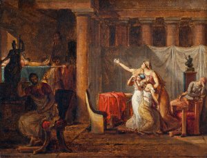 The Lictors Returning to Brutus the Bodies of his Sons. Study by Jacques Louis David Oil Painting