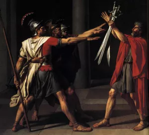 The Oath of the Horatii Detail by Jacques-Louis David - Oil Painting Reproduction