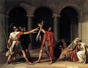 The Oath of the Horatii by Jacques-Louis David Oil Painting