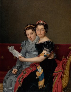 The Sisters Zenaide And Charlotte Bonaparte by Jacques Louis David Oil Painting