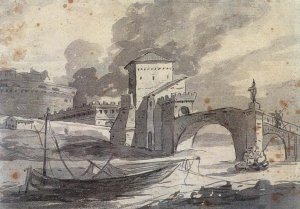 View of the Tiber and Castel St Angelo