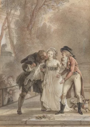 Loaned Kiss by Jacques Louis Francois Touze Oil Painting