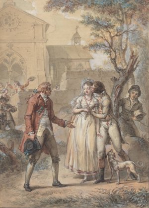The Kiss Returned by Jacques Louis Francois Touze Oil Painting