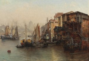A View of the Thames, in the Background St. Paul's Cathedral by Jacques Matthias Schenker Oil Painting