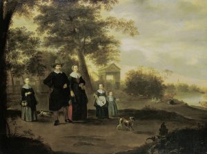The Family of Preacher Reinier Halma in Langerak on the Lek by Jacques Muller Oil Painting