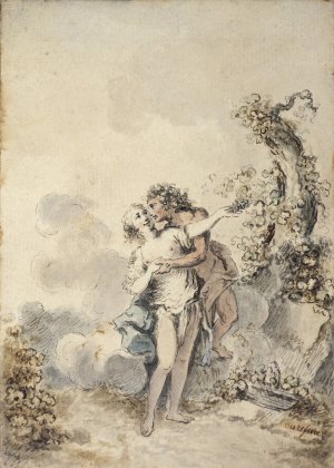 Bacchus et Erigone by Jacques-Philippe Caresme Oil Painting