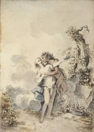 Bacchus et Erigone by Jacques-Philippe Caresme Oil Painting