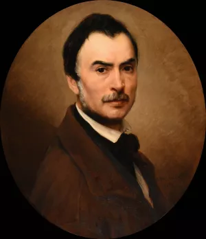 Autoportrait by Jacques-Raymond Brascassat Oil Painting