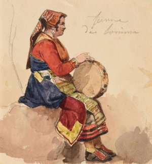 Etude de femme de Sonima by Jacques-Raymond Brascassat Oil Painting