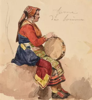 Etude de femme de Sonima Oil painting by Jacques-Raymond Brascassat