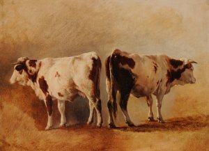 Etude de vache by Jacques-Raymond Brascassat Oil Painting