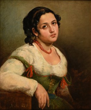 Italienne by Jacques-Raymond Brascassat Oil Painting