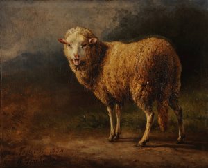 Mouton belant by Jacques-Raymond Brascassat Oil Painting