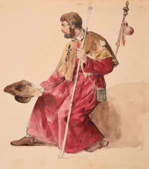 Pelerin mendiant Oil painting by Jacques-Raymond Brascassat
