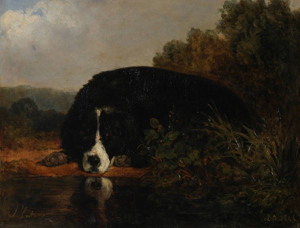 Pluton, chien favori du maitre  by Jacques-Raymond Brascassat - Hand-Painted Oil Painting Reproduction
