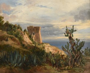 Tour en bordure de mer by Jacques-Raymond Brascassat Oil Painting