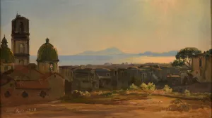 Vue de ville d'Italie Oil painting by Jacques-Raymond Brascassat